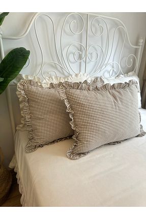 روکش بالش بژ پنبه Decamor home - کد 926513243