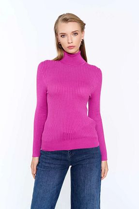 پلیور صورتی زنانه یقه ماهیگیر EUROFASHION - کد 926522680