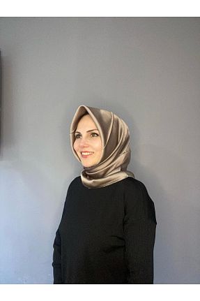 شال قهوه ای زنانه پلی استر The Message - کد 926641419