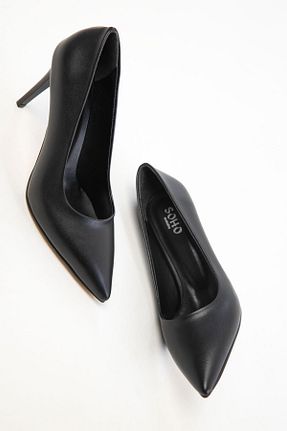 کفش پاشنه بلند کلاسیک مشکی زنانه چرم مصنوعی SOHO - کد 923124662