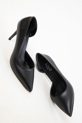 کفش پاشنه بلند کلاسیک مشکی زنانه چرم مصنوعی SOHO - کد 923124674