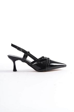 کفش پاشنه بلند کلاسیک مشکی زنانه چرم مصنوعی STREET BUTİK - کد 924702223