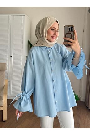 پیراهن حجاب آبی زنانه رگولار MOONSC - کد 924732217