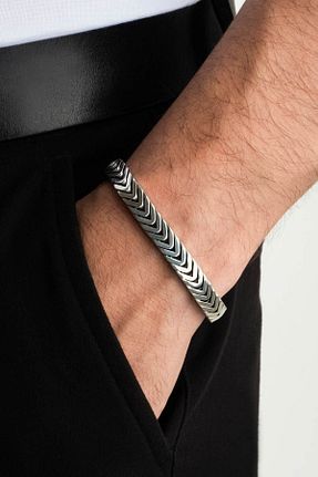 دستبند نقره متالیک مردانه 925 عیار So Chic - کد 924747950