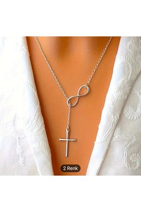 گردنبند جواهر طوسی زنانه روکش نقره Butik - کد 924747499