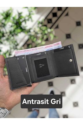 کیف پول طوسی زنانه سایز متوسط Visso leather - کد 779028775
