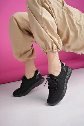 کفش اسنیکر مشکی زنانه بدون بند madam gold - کد 859803313