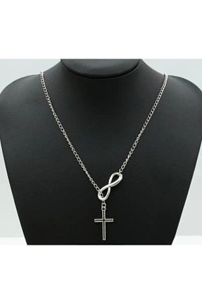 گردنبند جواهر طوسی زنانه روکش نقره Butik - کد 924747499