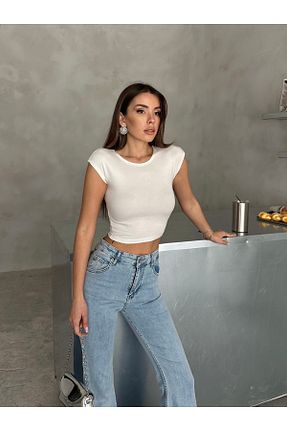 بلوز سفید زنانه ساده MODA - کد 924752745