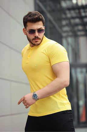 تیشرت زرد مردانه اسلیم فیت VİP LOKAL - کد 924760540