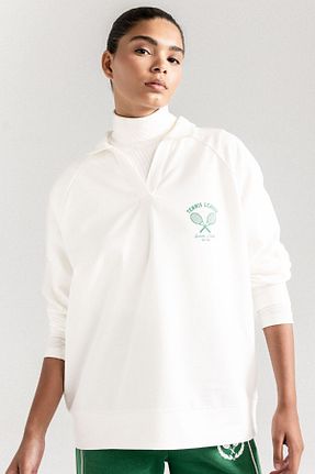 سوئیشرت طوسی زنانه چاپی Defacto - کد 857542095