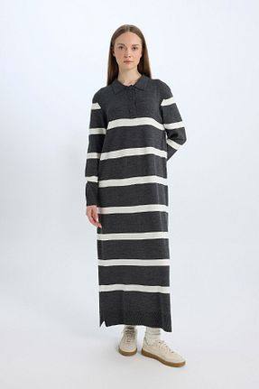 لباس حجاب طوسی زنانه رگولار Defacto - کد 867920822