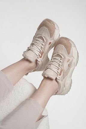 کفش اسنیکر بژ زنانه بند دار Stilbagshoes - کد 805014772