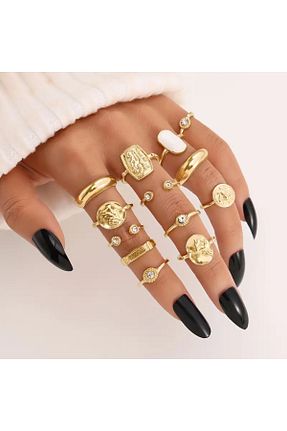 انگشتر جواهر زرد زنانه فلزی Girift Vintage - کد 924791014