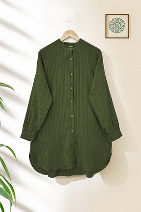 تونیک حجاب خاکی زنانه مخلوط ویسکون MODAQU - کد 924794213