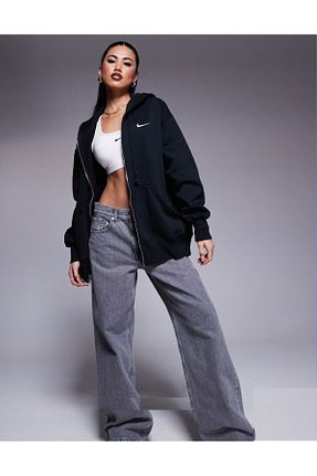 سوئیشرت اسپرت مشکی زنانه اورسایز Nike - کد 925449789