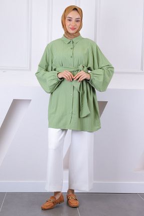 تونیک حجاب خاکی زنانه ویسکون İmajButik - کد 924805505