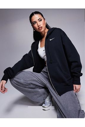 سوئیشرت اسپرت مشکی زنانه اورسایز Nike - کد 925449789