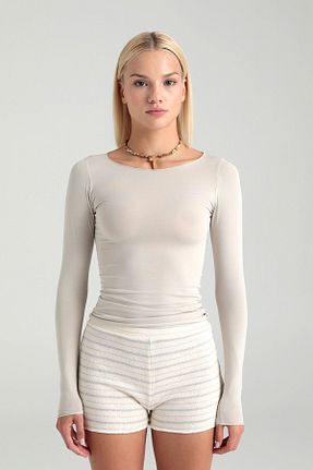 بلوز بژ زنانه ساده SHEISMONO - کد 924806351