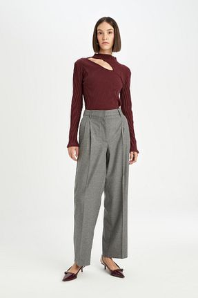 بلوز زرشکی زنانه ساده Defacto - کد 861740623