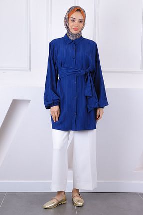 تونیک حجاب سرمه ای زنانه ویسکون İmajButik - کد 924805501