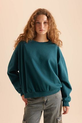 سوئیشرت سبز زنانه ساده Defacto - کد 863335499