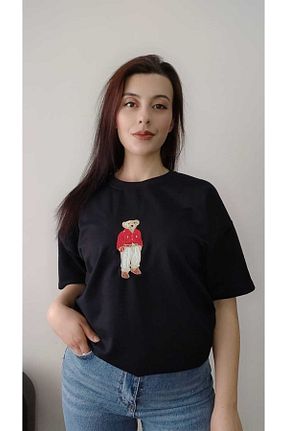 تیشرت سرمه ای زنانه اورسایز ecenurbutik - کد 924817778