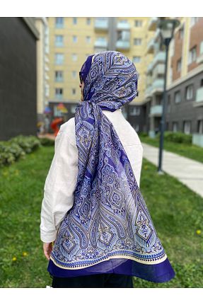 شال سرمه ای زنانه پنبه ای efdal şal eşarp - کد 924818011