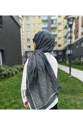 شال خاکی زنانه پنبه ای efdal şal eşarp - کد 924818015
