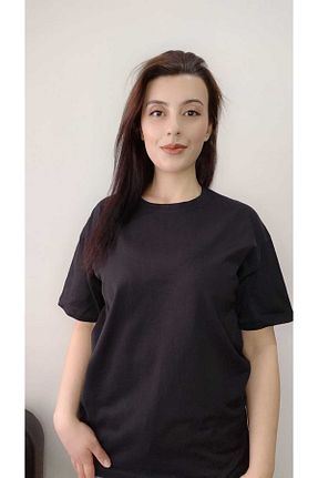 تیشرت مشکی زنانه اورسایز ecenurbutik - کد 924813302