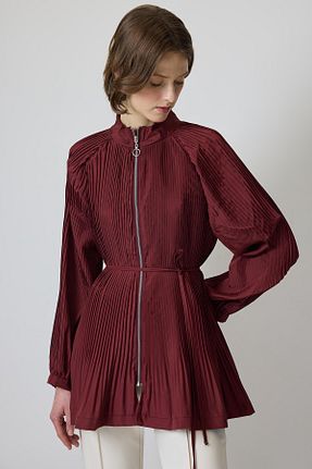 بلوز حجاب زرشکی زنانه ویسکون Touche Prive - کد 924813428