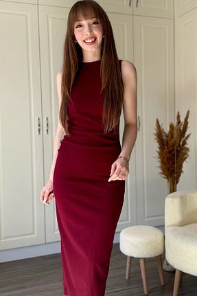لباس زرشکی زنانه بافتنی Dilay Gökoğlu Butik - کد 923485812
