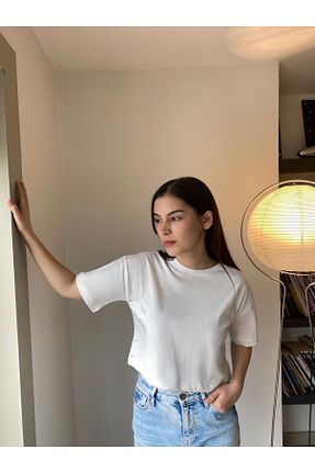 تیشرت سفید زنانه اورسایز Bliss Dale - کد 924967959