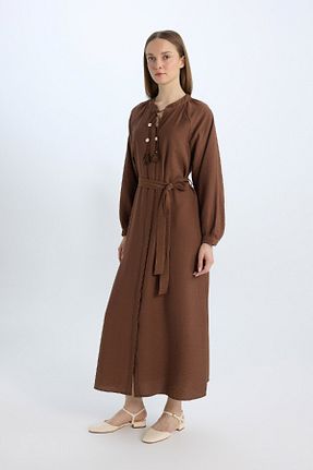 لباس حجاب قهوه ای زنانه رگولار Defacto - کد 892271533