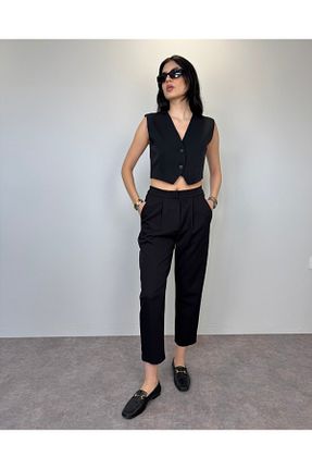 ست بالاتنه و پائین تنه مشکی زنانه بافتنی DEQ FASHION - کد 925006756