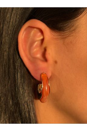 گوشواره استیل (فولاد) نارنجی زنانه استیل ضد زنگ luvela - کد 925012040