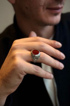 انگشتر نقره قرمز مردانه عقیق Ring Of The King - کد 896665224