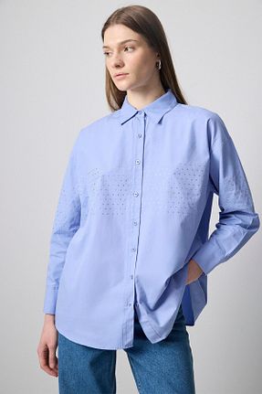 پیراهن حجاب آبی زنانه اورسایز Touche Prive - کد 925026043