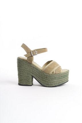 صندل سبز زنانه پاشنه پر Elile Shoes - کد 925023993