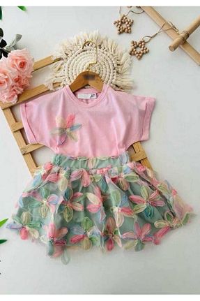 ست بالاتنه و پائین تنه رنگی بچه گانه بافتنی paltar - کد 925012505
