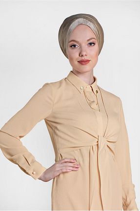 تونیک حجاب بژ زنانه پلی استر Alvina - کد 872833650