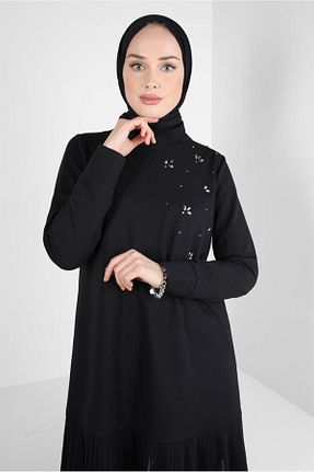 تونیک حجاب مشکی زنانه پنبه پلی استر Alvina - کد 790165335