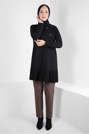 تونیک حجاب مشکی زنانه پنبه پلی استر Alvina - کد 790165335