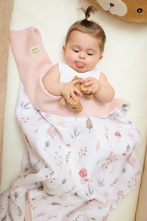 پتوی کودک و نوزاد صورتی پنبه ای MİLNA BABY&KİDS - کد 760197950