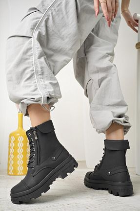 بوت / نیم بوت مشکی زنانه پاشنه ضخیم Nesil Shoes - کد 786834224
