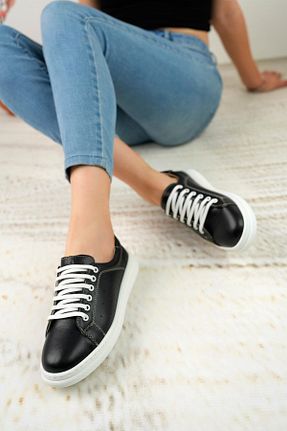 کفش پیاده روی مشکی زنانه چرم اصل Nesil Shoes - کد 775236376