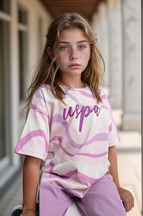 ست بالاتنه و پائین تنه بنفش بچه گانه بافتنی U.S. Polo Assn. - کد 925730635