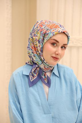 روسری آبی 90 x 90 Silk Home - کد 925082099