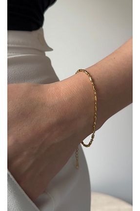 دستبند استیل (فولاد) طلائی زنانه استیل (فولاد) STAİNLES - کد 925082189