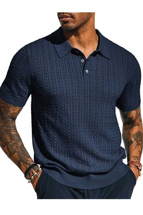 تیشرت سرمه ای مردانه اسلیم فیت youknitwear you - کد 925084798
